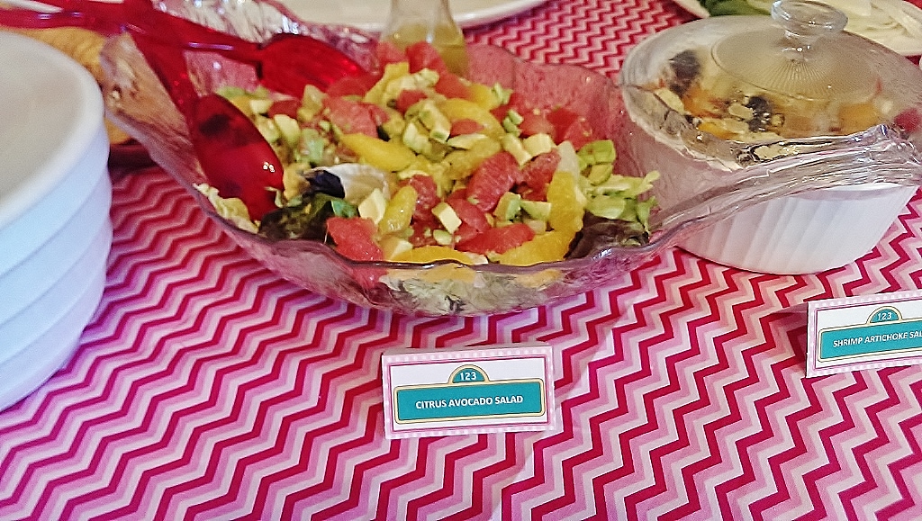 Pink & Red Elmo Birthday Party Decor with Chevron Tablecloth and Food Tents| missfrugalfancypants.com