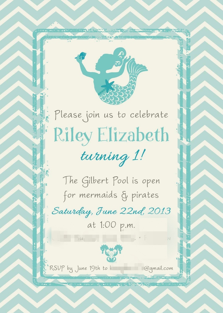 Little Mermaid Under the Sea 1st Birthday Party Invitation | missfrugalfancypants.com