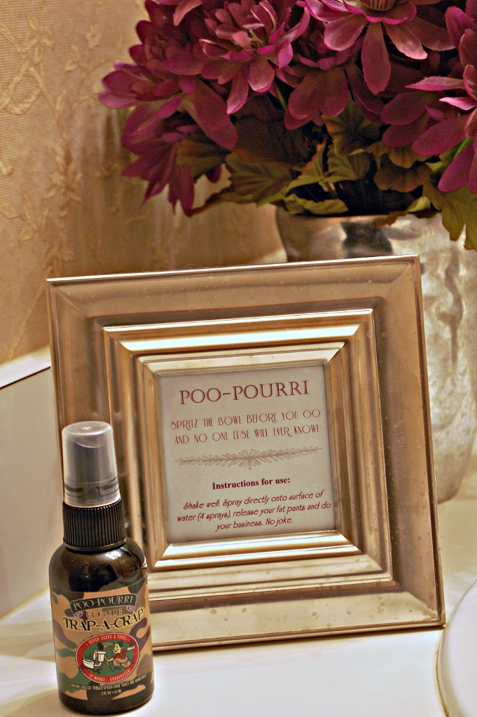 Poo-Pourri Sign for Guest Bathroom to Make Guests Chuckle | missfrugalfancypants.com