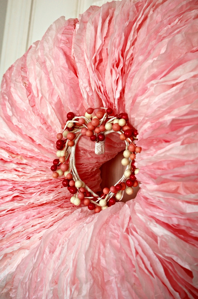 DIY Coffee Filter Wreath for Valentine's Day | missfrugalfancypants.com