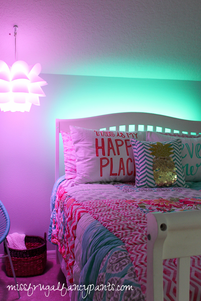 Tween Room Makeover with Osram Lightify Lighting | missfrugalfancypants.com