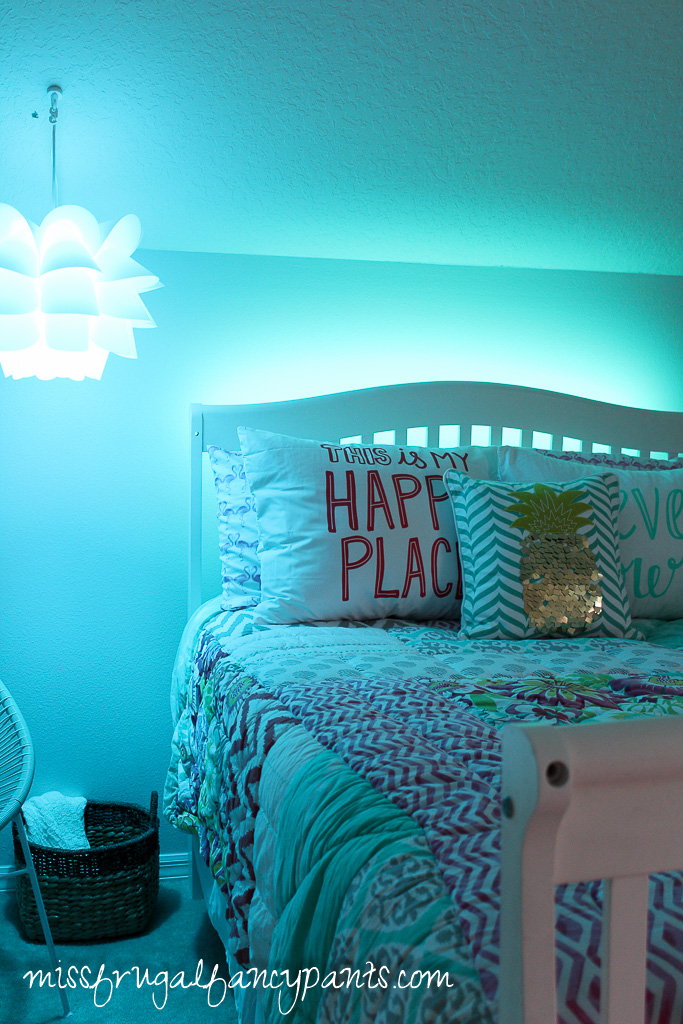 Colorful Tween Bedroom Lighting