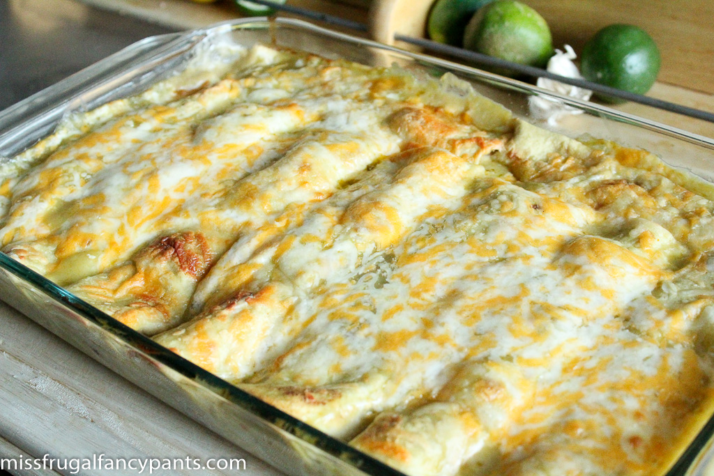 Black Bean & Chicken Enchiladas with Roasted Poblano Peppers and Corn | Recipes from Co-Op Produce | missfrugalfancypants.com